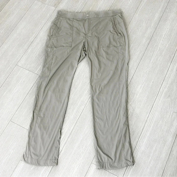 Athleta Utility Cargo Hidden Pockets Drawstring Jogger Pants Gray Size 16 - Picture 1 of 13